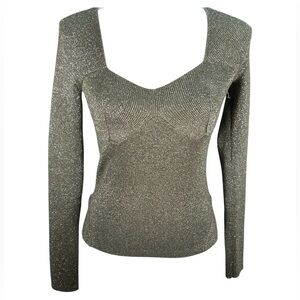 House of Harlow 1960 Silver Long Sleeve Blouse